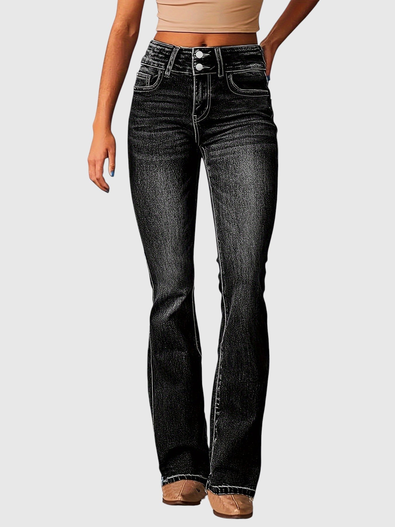 Marielen – Pantaloni Skinny cu Talie Înaltă