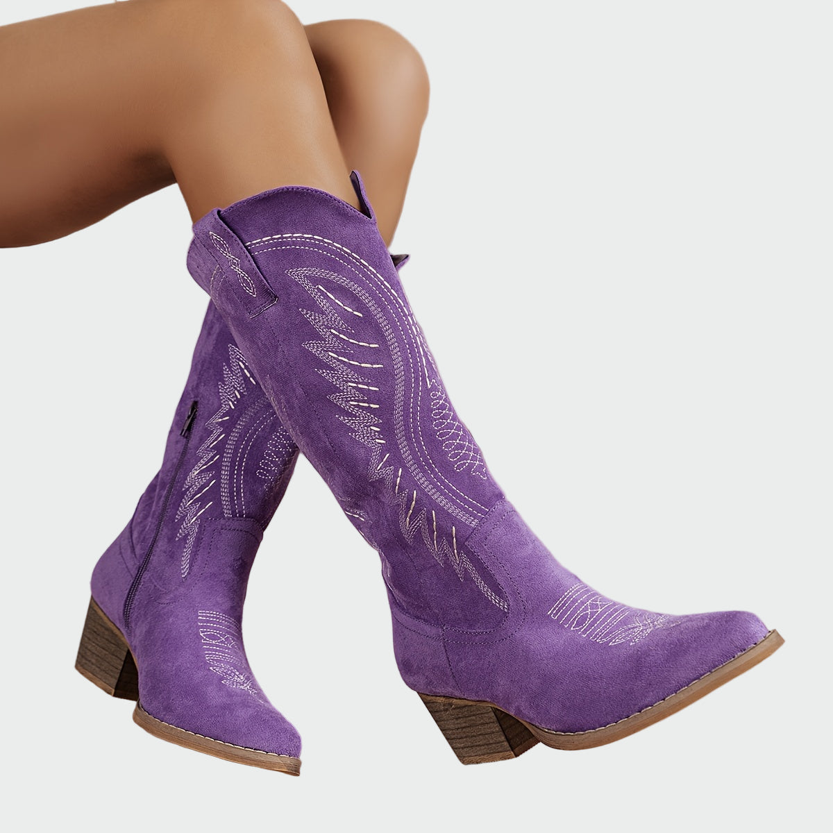 Biserka - Elegante Botine Brodate în Stil Vestic