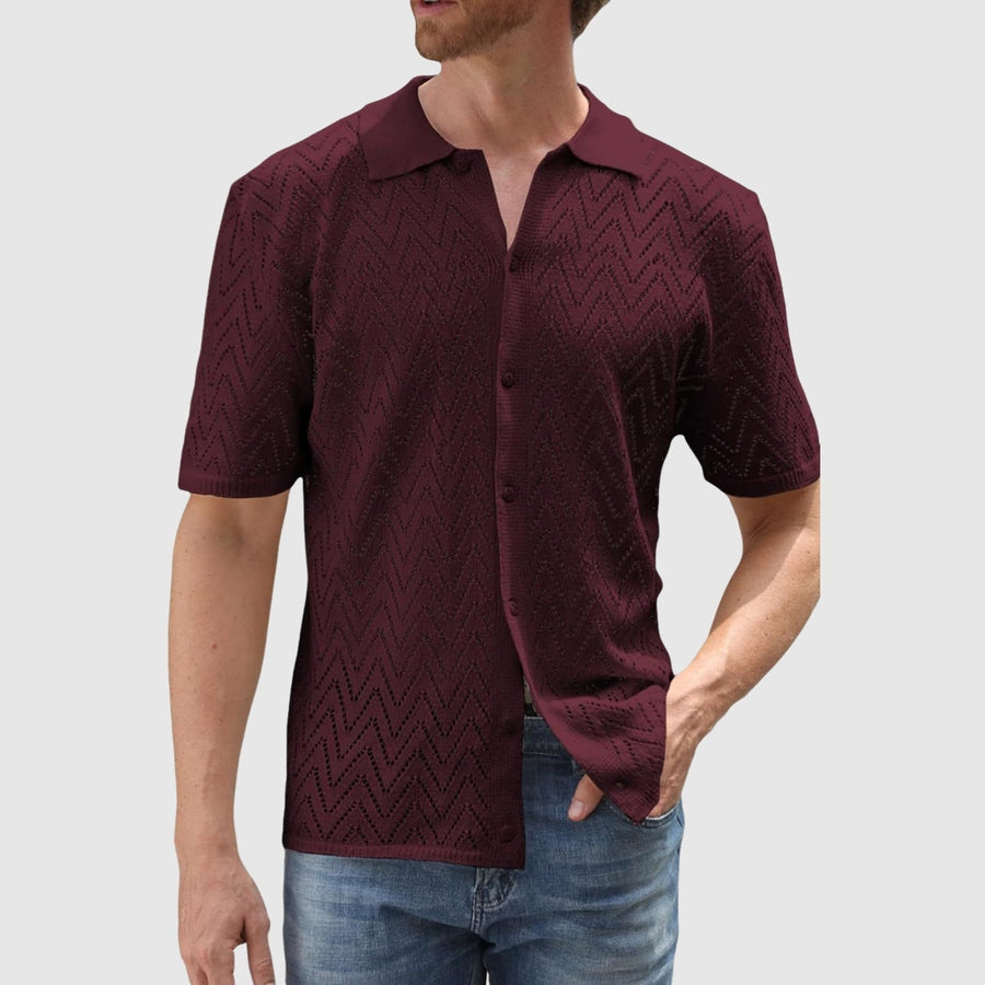Denis – Cămașă tricotată cu design zig-zag
