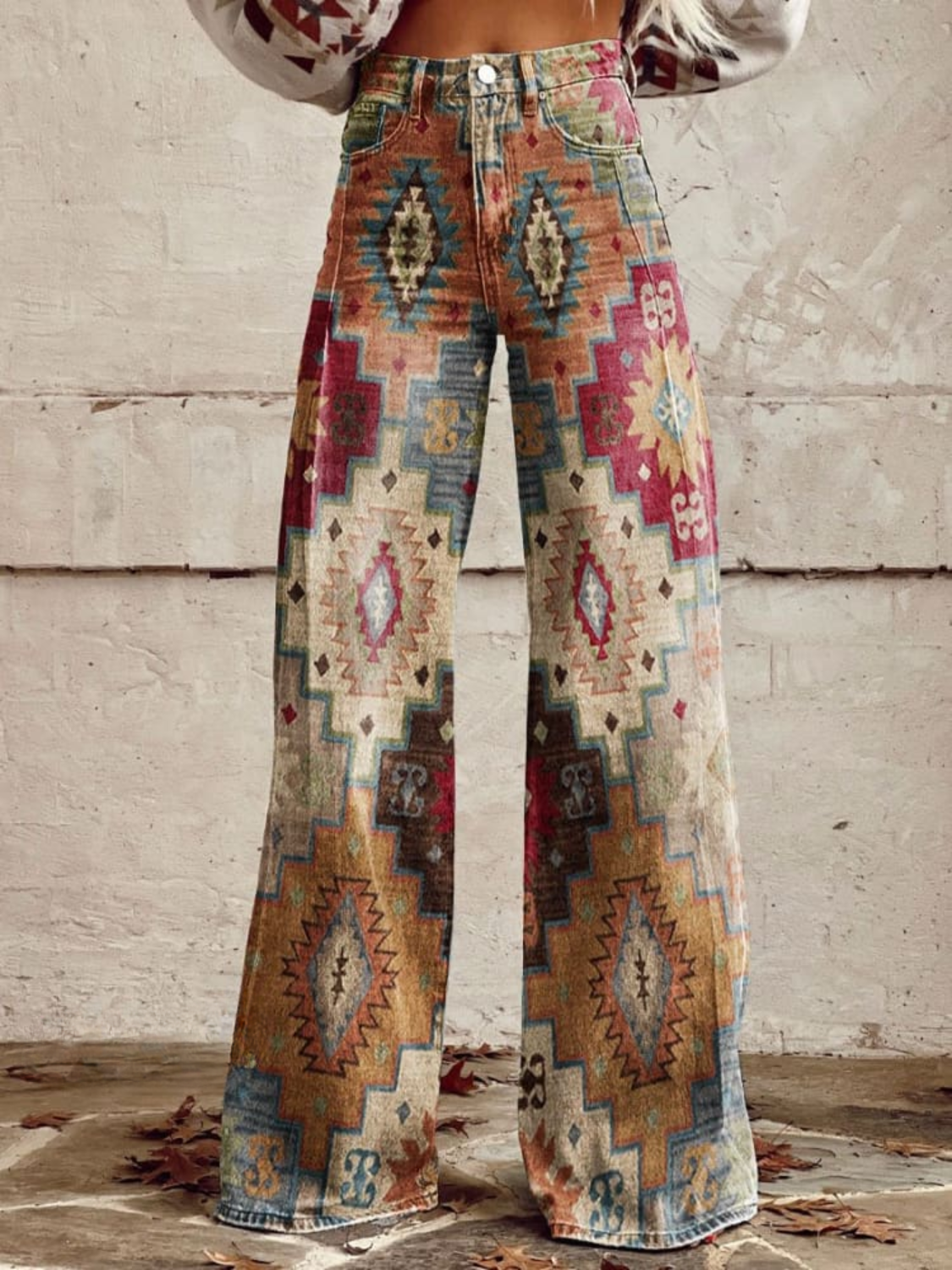 Léa - Pantaloni Eleganți în Stil Boho