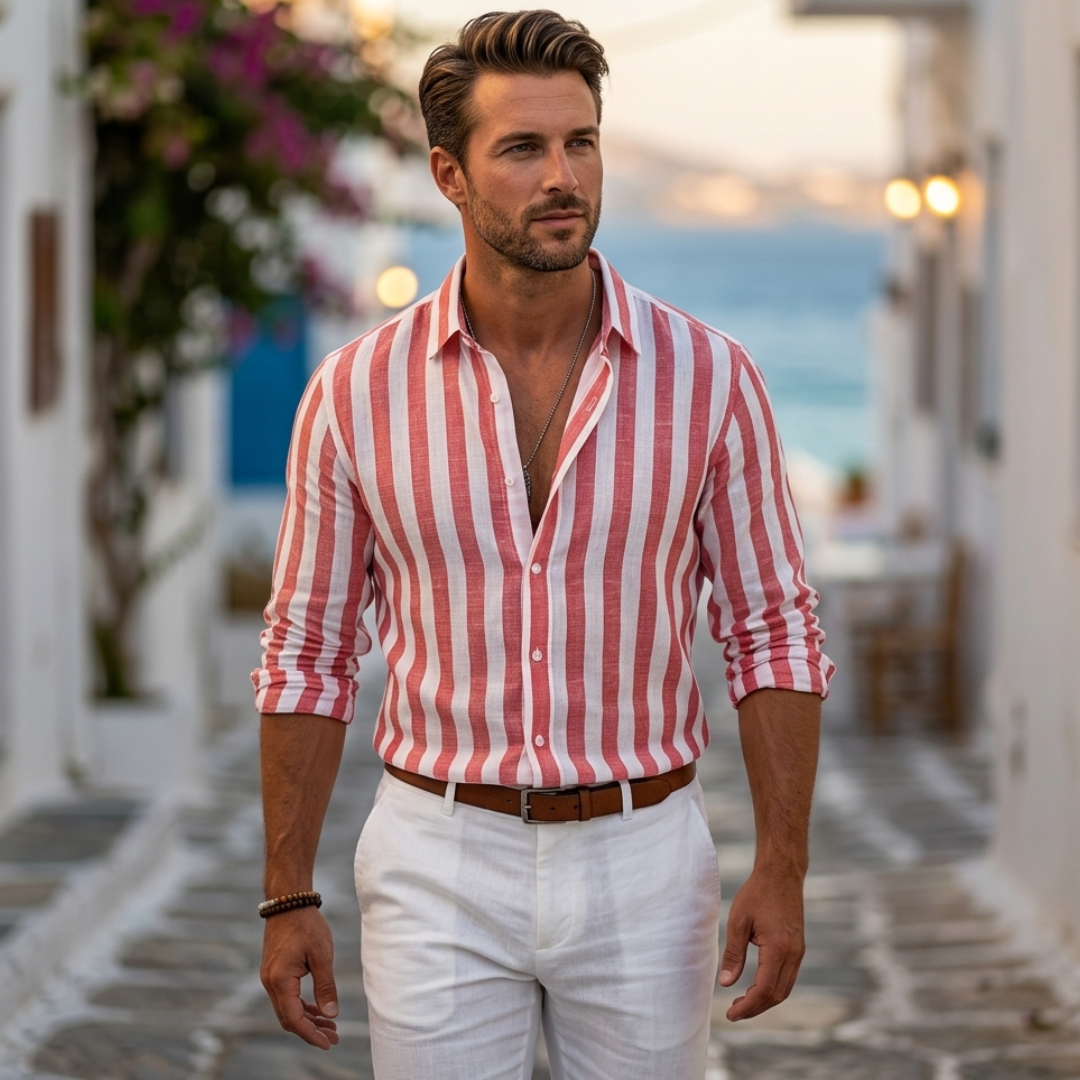 Dan - Cămașă cu Model Stripe