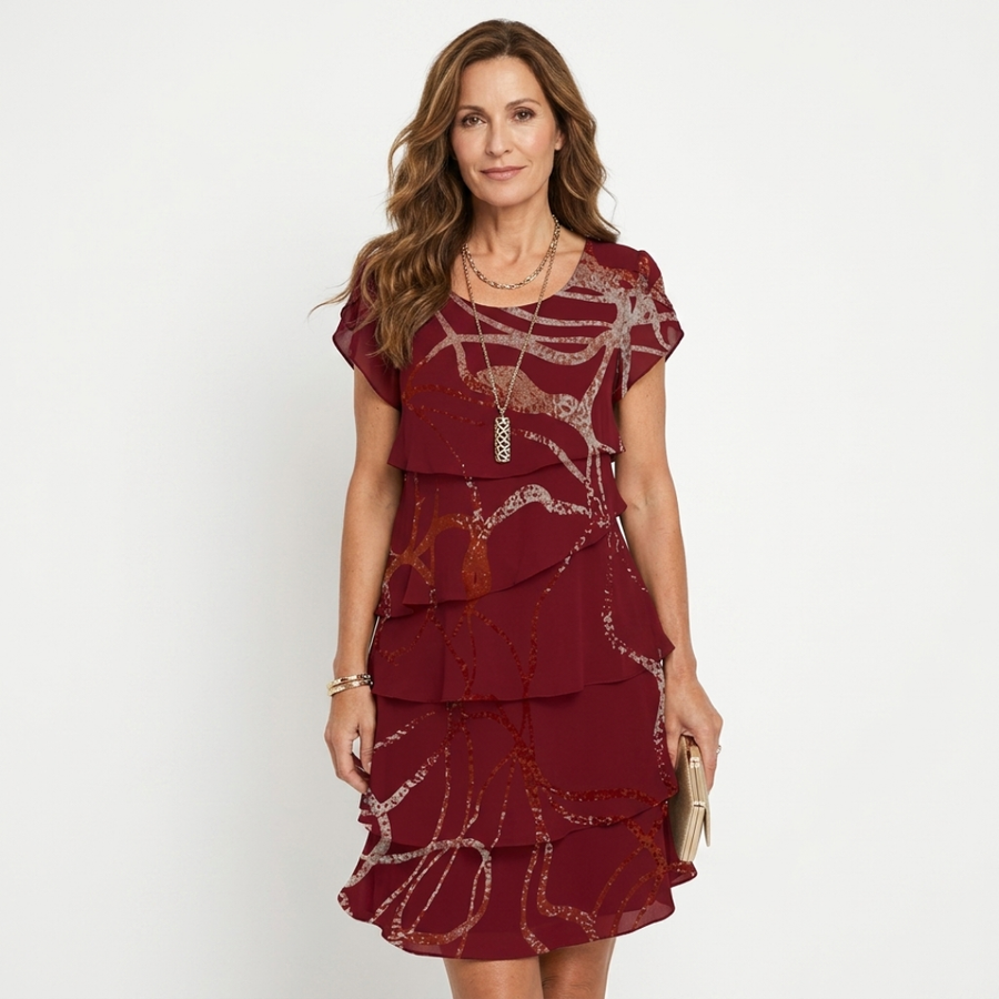 Monica - Rochie Elegantă cu Detalii Volan