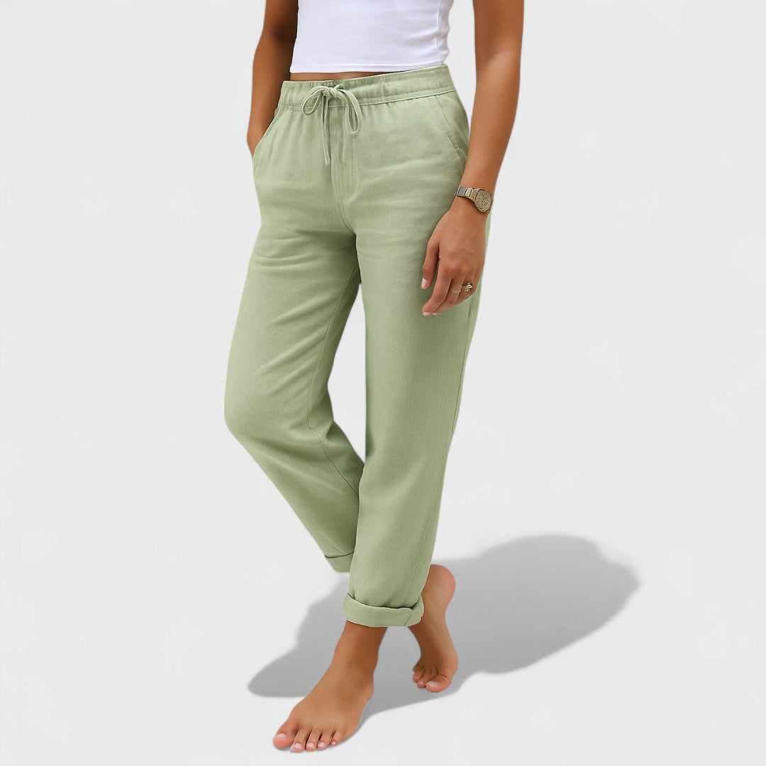 Klara - Pantaloni Elastici din In