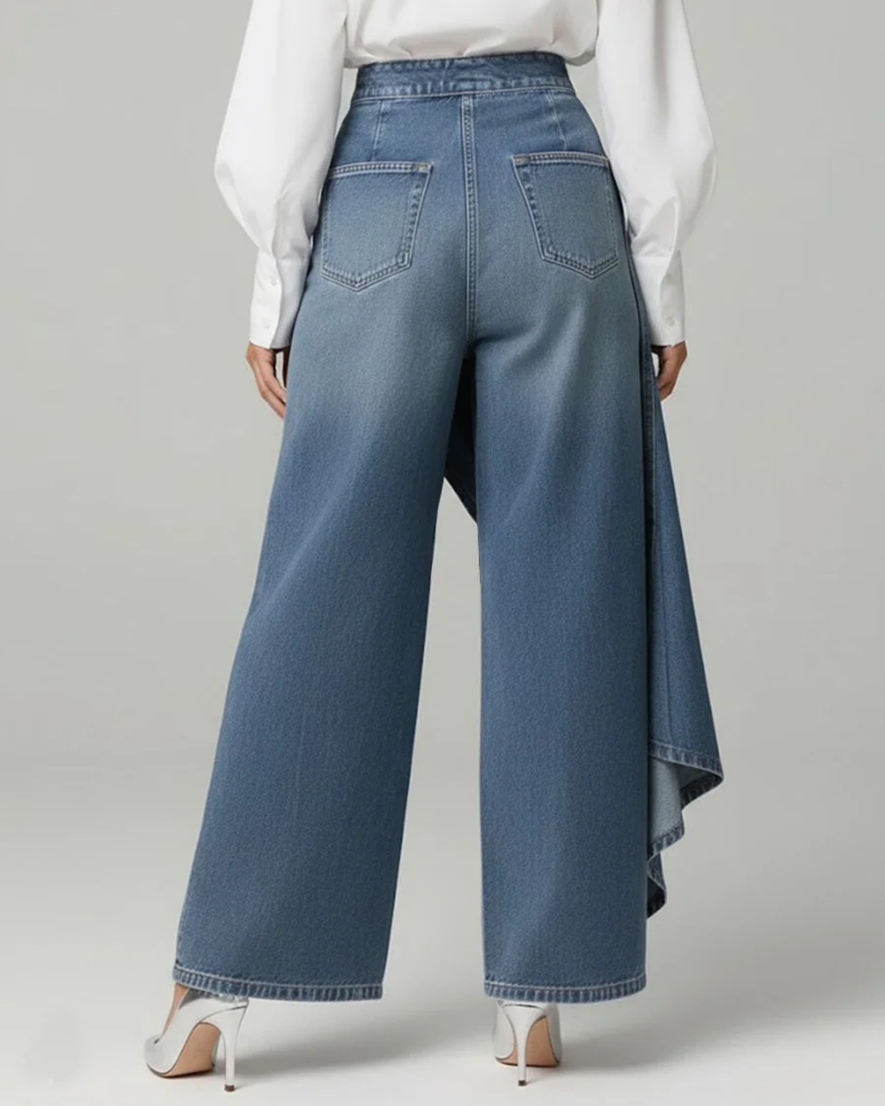 Audrey™ | Pantaloni din denim cu detaliu nod