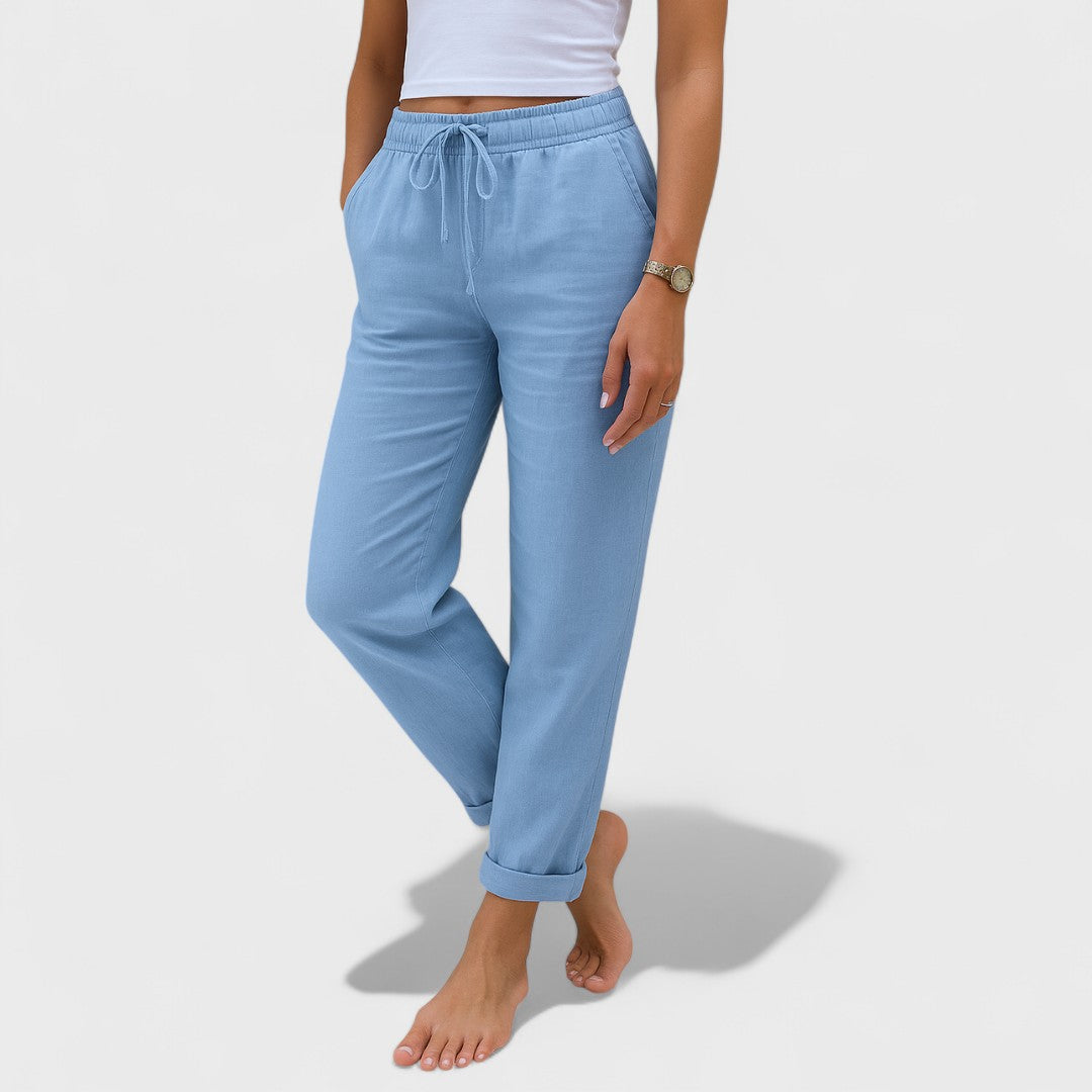 Klara - Pantaloni Elastici din In