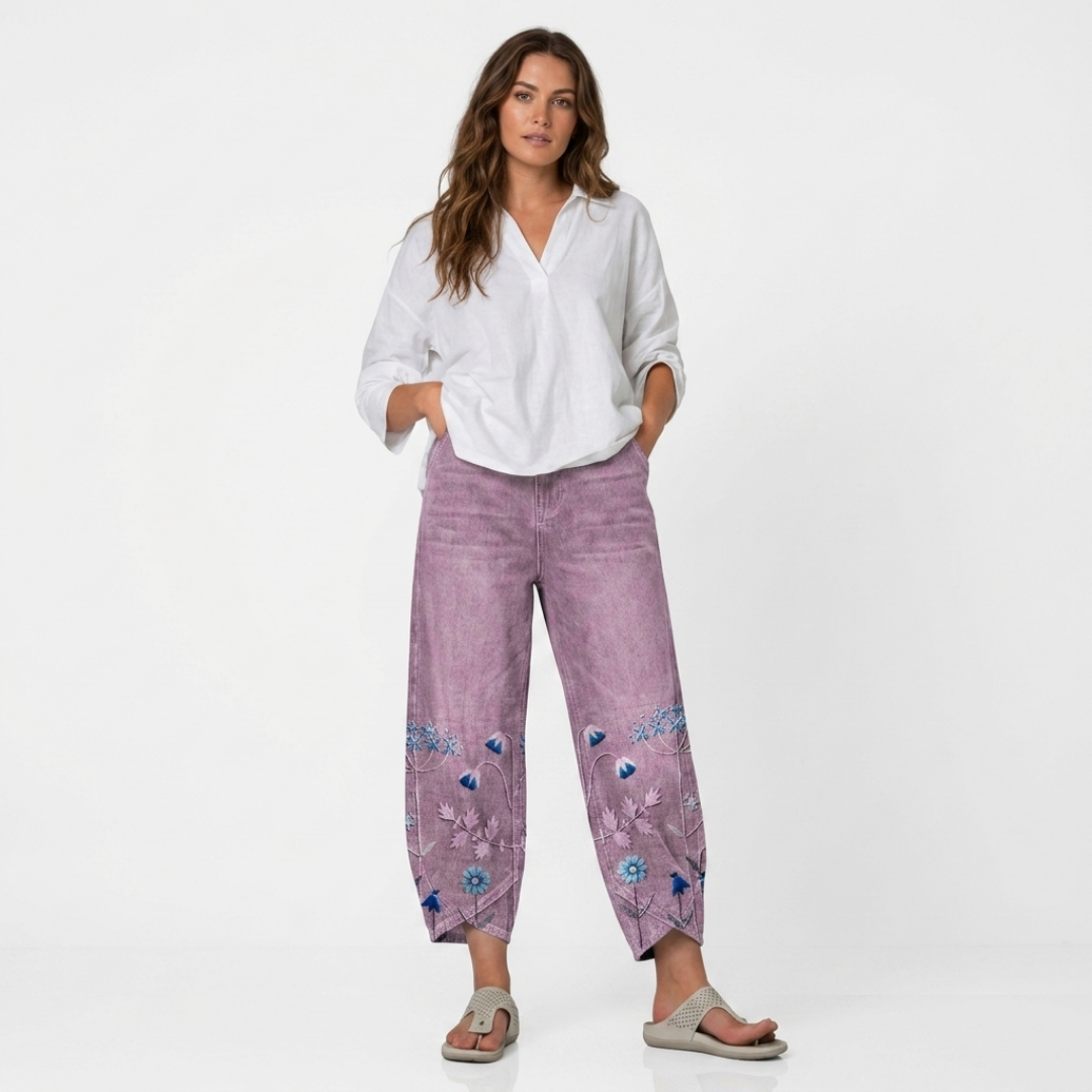 Flavia - Broderie Pantaloni Casual