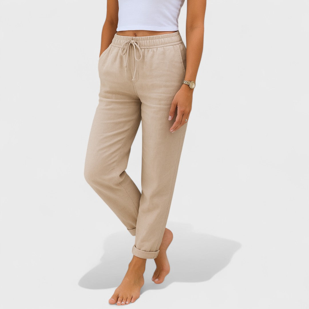 Klara - Pantaloni Elastici din In