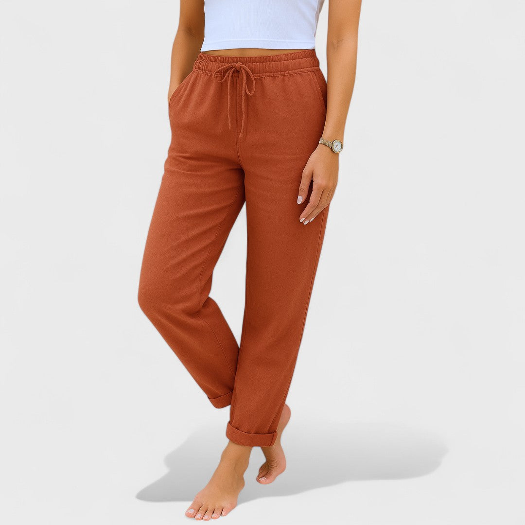 Klara - Pantaloni Elastici din In