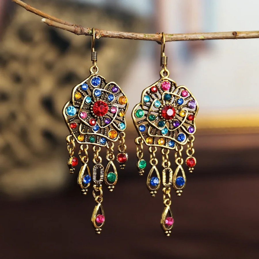 Multicolor Vintage Mandala Earrings