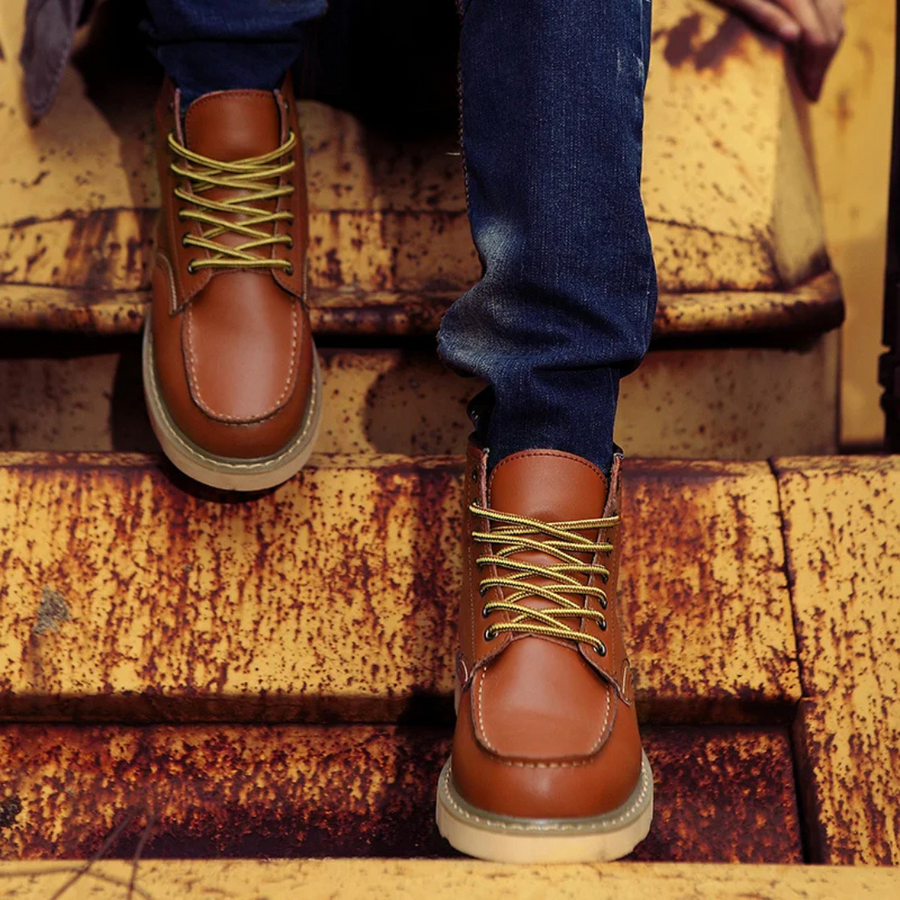 Cole | Botine din piele cu aspect vintage