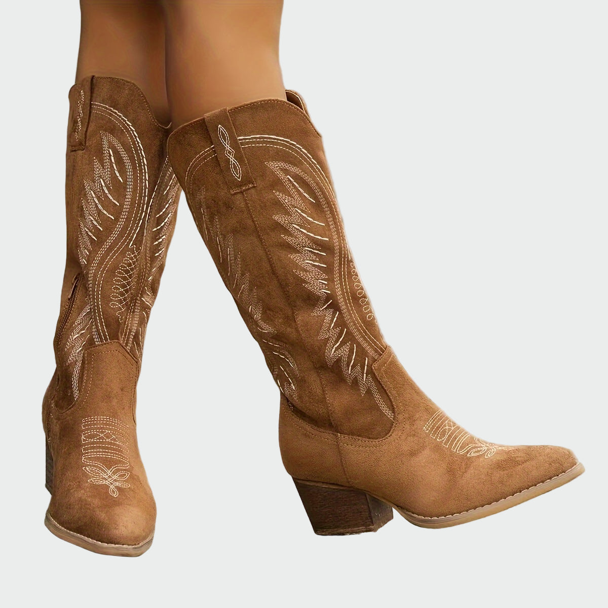 Biserka - Elegante Botine Brodate în Stil Vestic