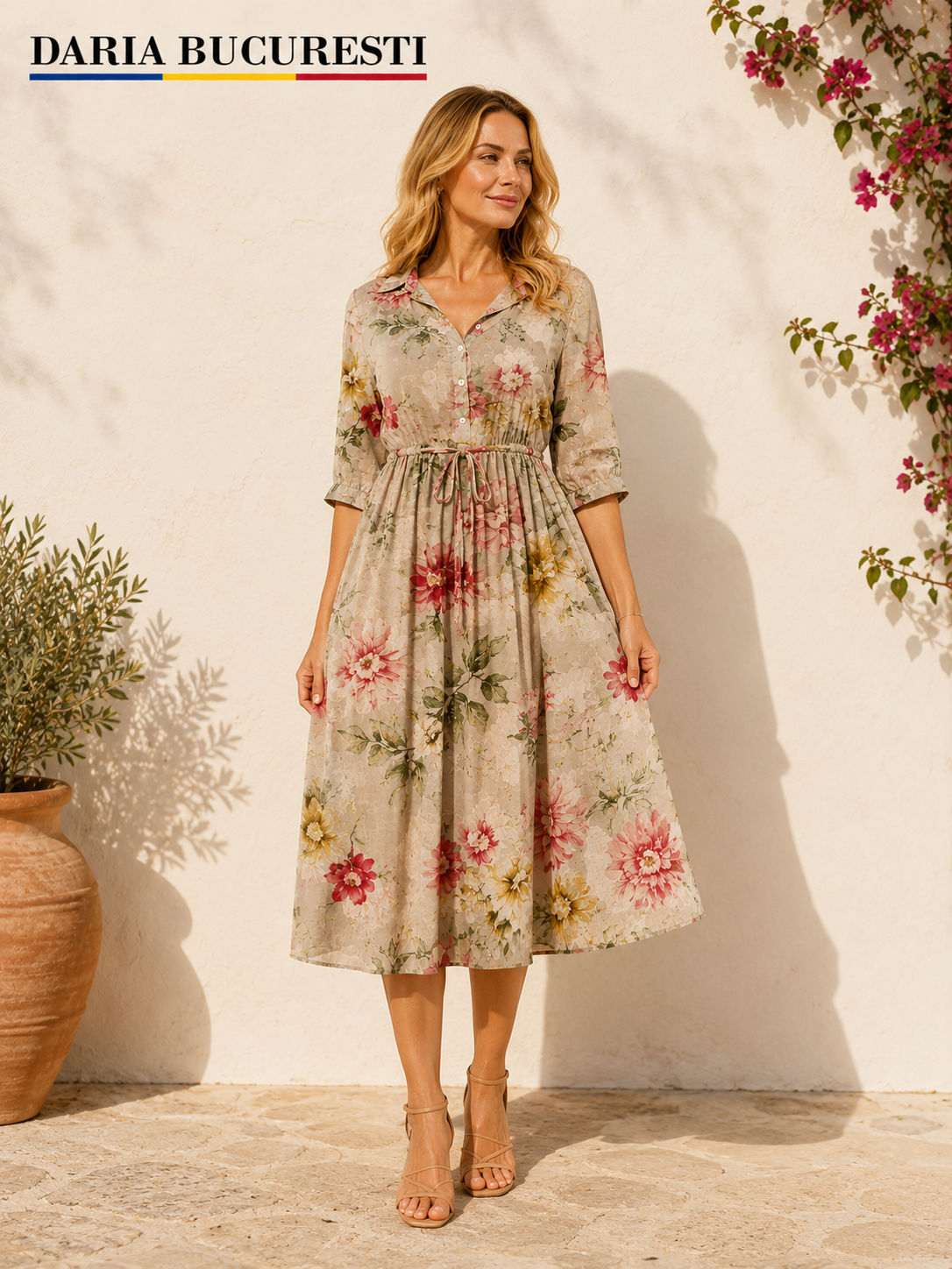 Estelle | Rochie cu Flori Sălbatice Elegante