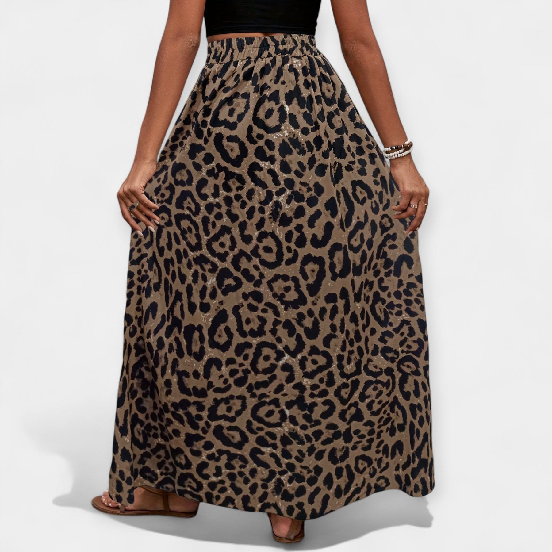 Fustă midi cu model leopard