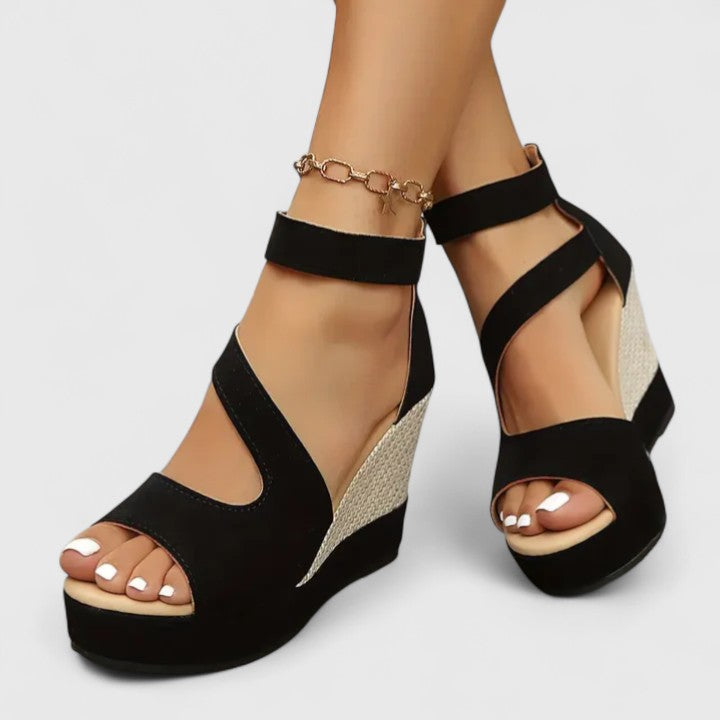 Zynavielle | Sandale ortopedice cu toc înalt tip wedge