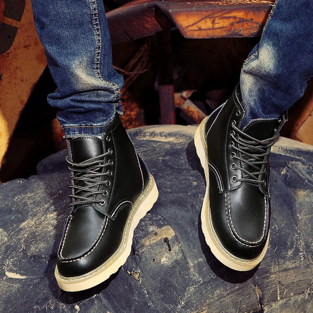 Cole | Botine din piele cu aspect vintage