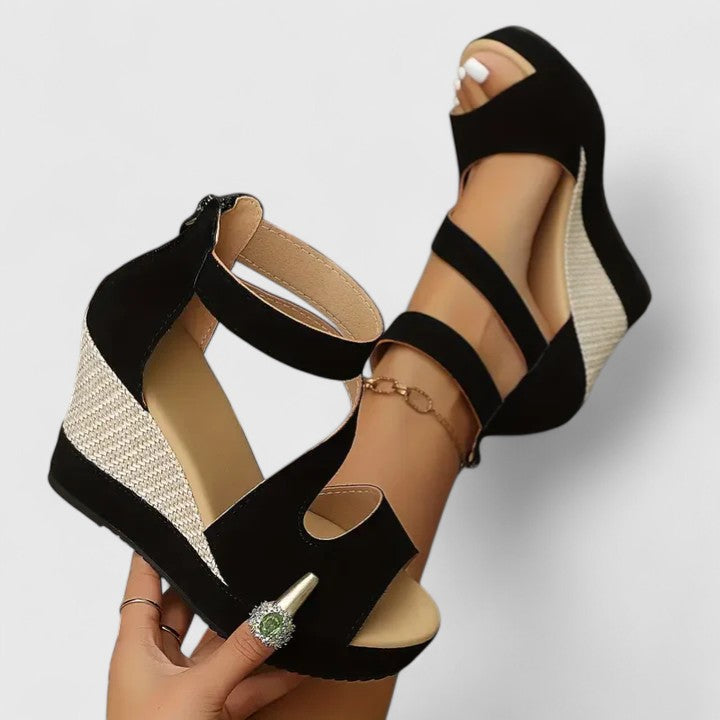 Zynavielle | Sandale ortopedice cu toc înalt tip wedge