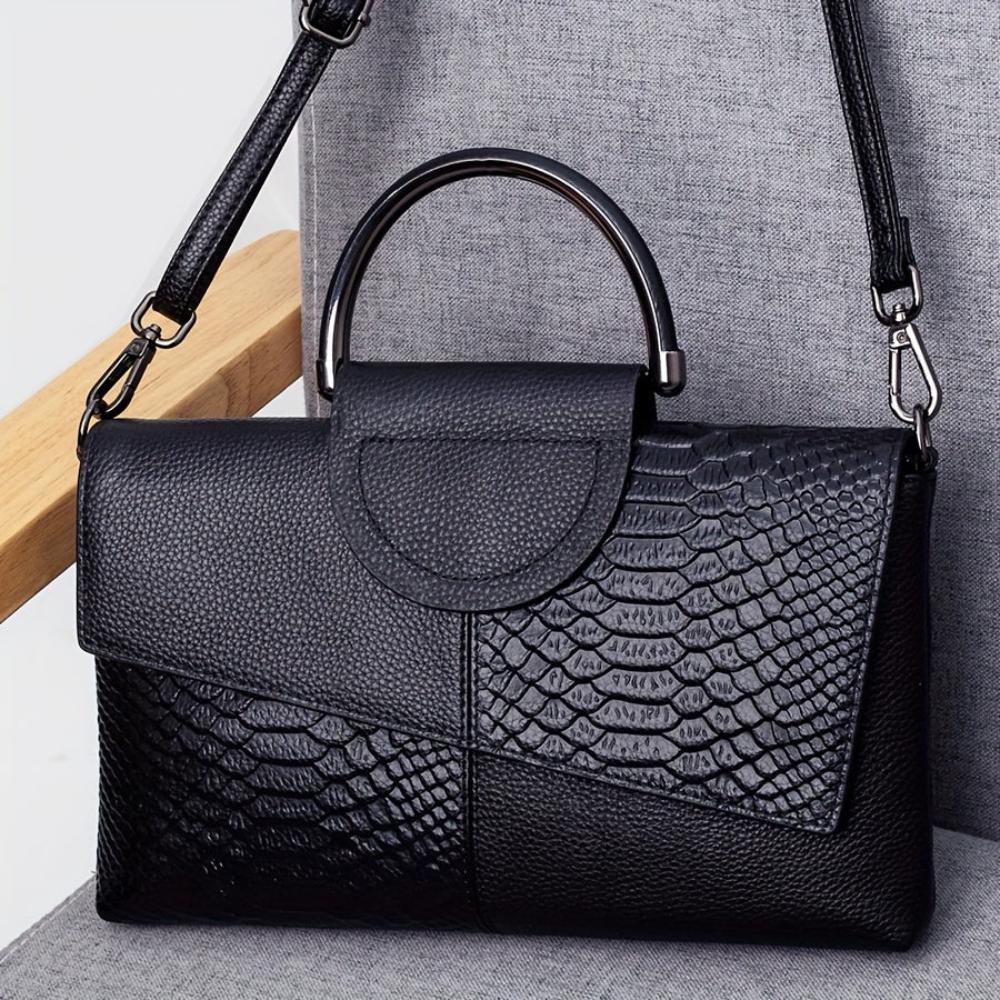 Carmen — Geantă Opulentă cu Model de Crocodil