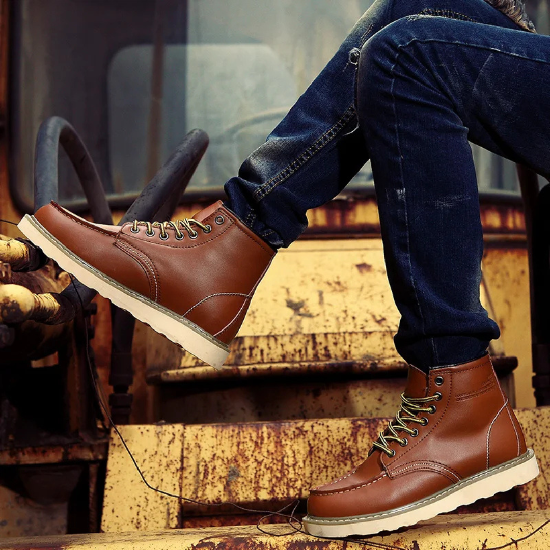 Cole | Botine din piele cu aspect vintage