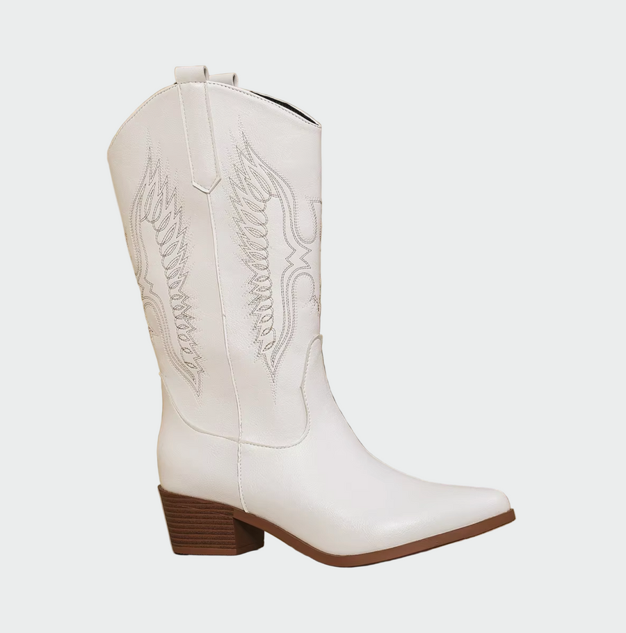 Cvita - Botine Cowboy din Piele Neagră