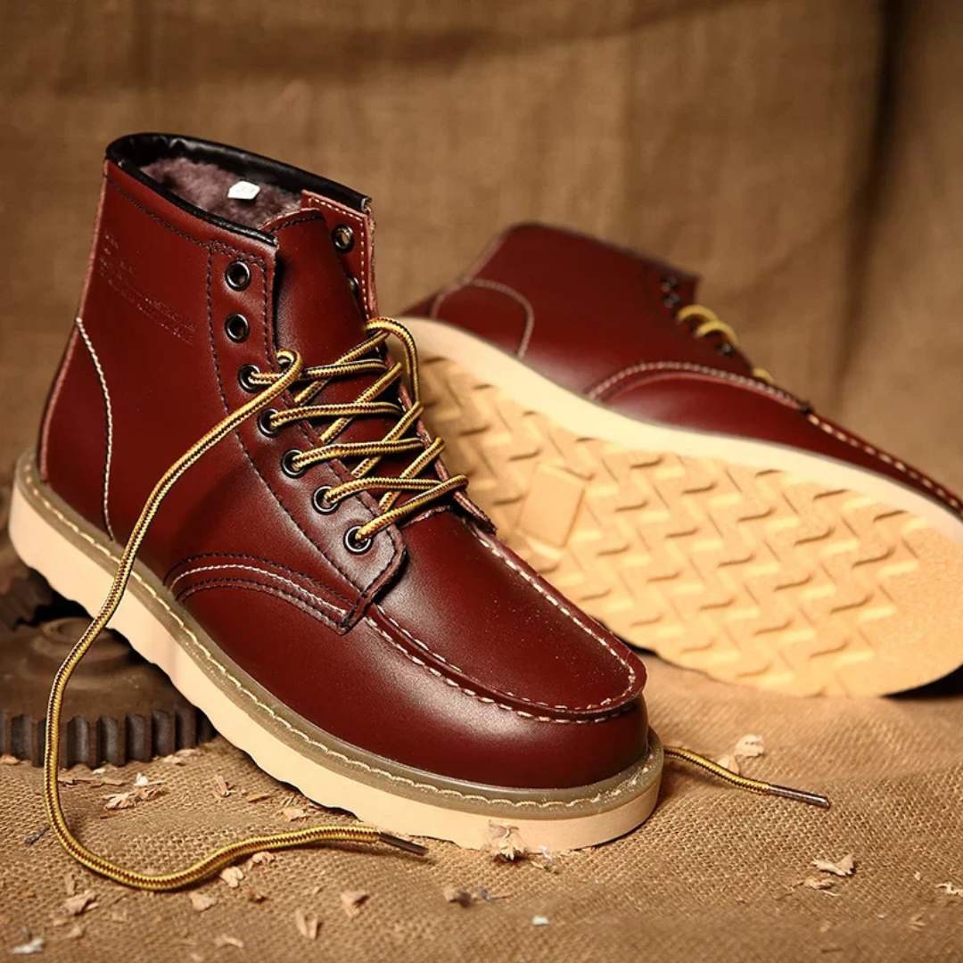 Cole | Botine din piele cu aspect vintage