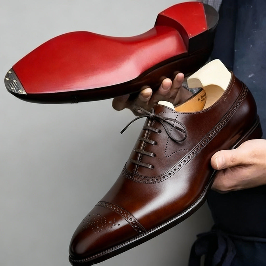Lucian – Pantofi Eleganți din Piele cu Talpă Contrastantă