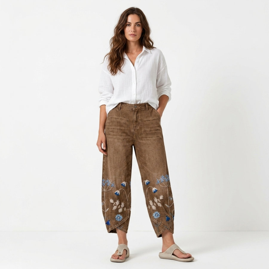 Flavia - Broderie Pantaloni Casual