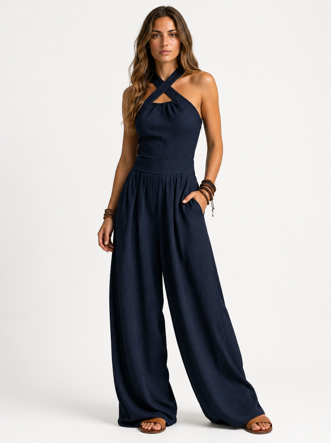 Lavinia - Salopetă elegantă din in și bumbac premium