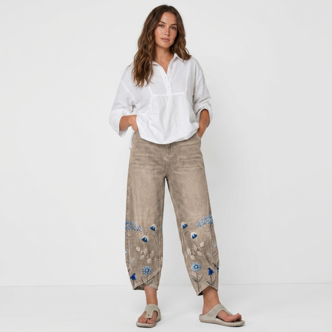 Flavia - Broderie Pantaloni Casual