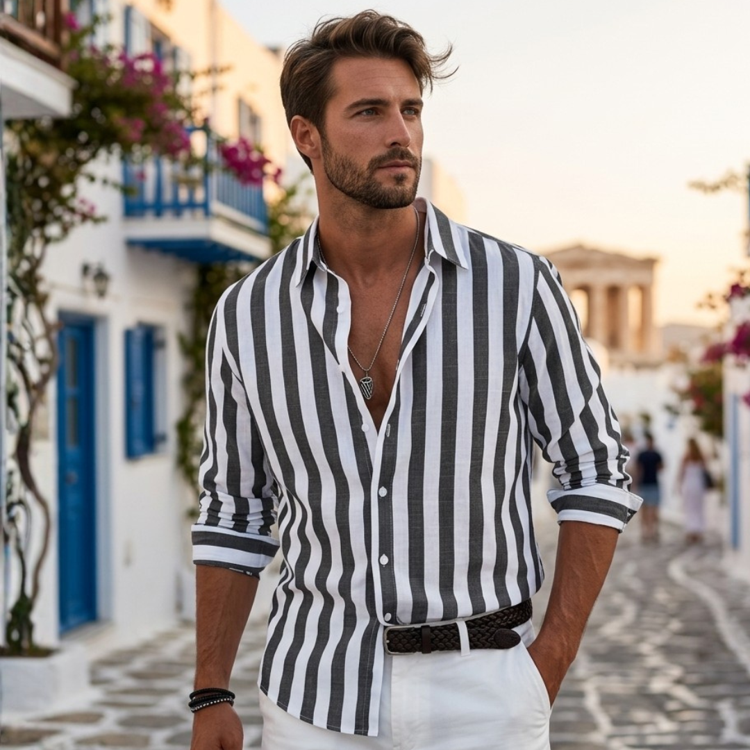 Dan - Cămașă cu Model Stripe