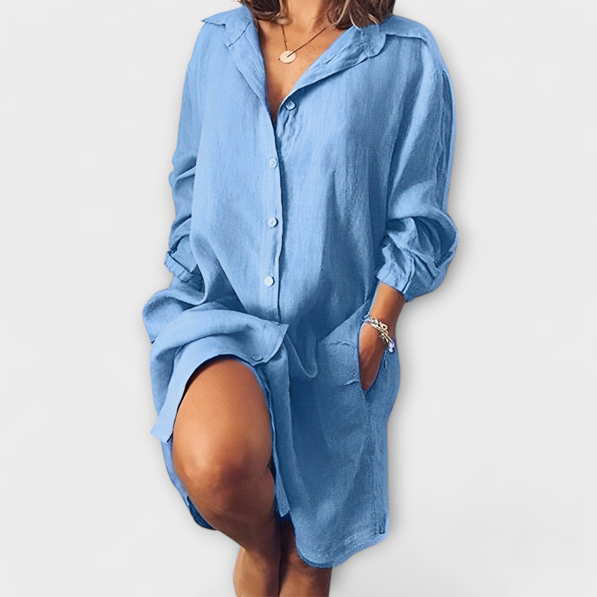 Bluză din in confortabilă pentru uz zilnic