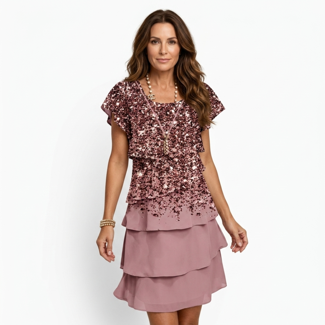 Gabriella - Rochie Elegantă cu Model Stripe