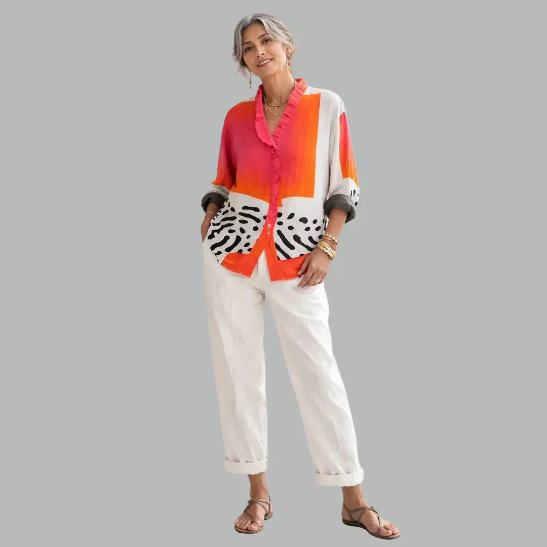 Beryl | Bluză Relaxată cu Print