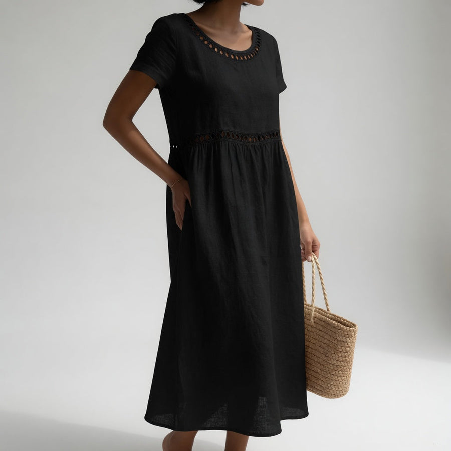 Sabina | Rochie Midi cu Margină Tip Ochi