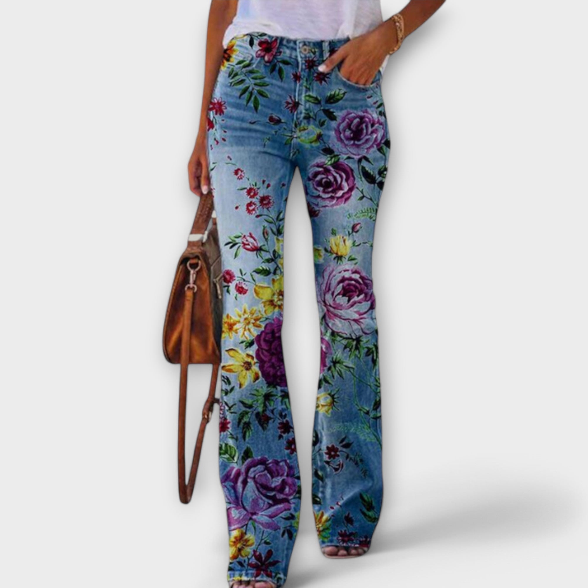 Pantaloni cu imprimeu floral