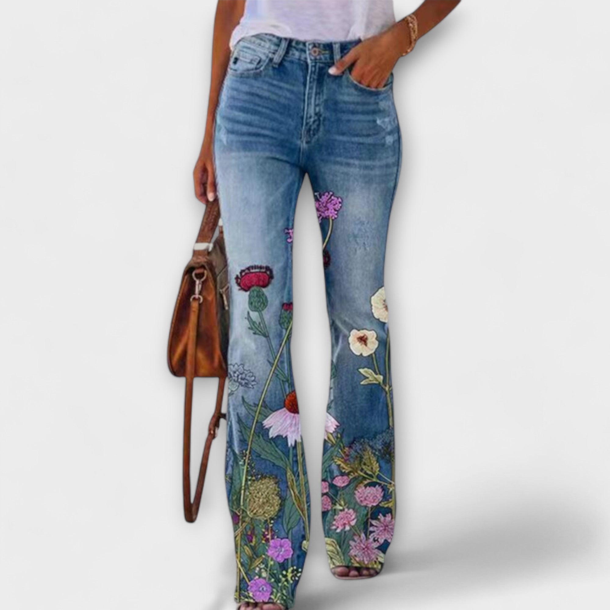 Pantaloni cu imprimeu floral