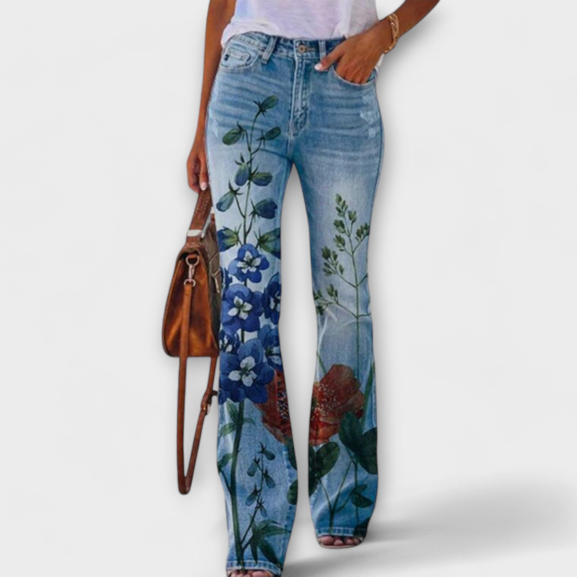 Pantaloni cu imprimeu floral