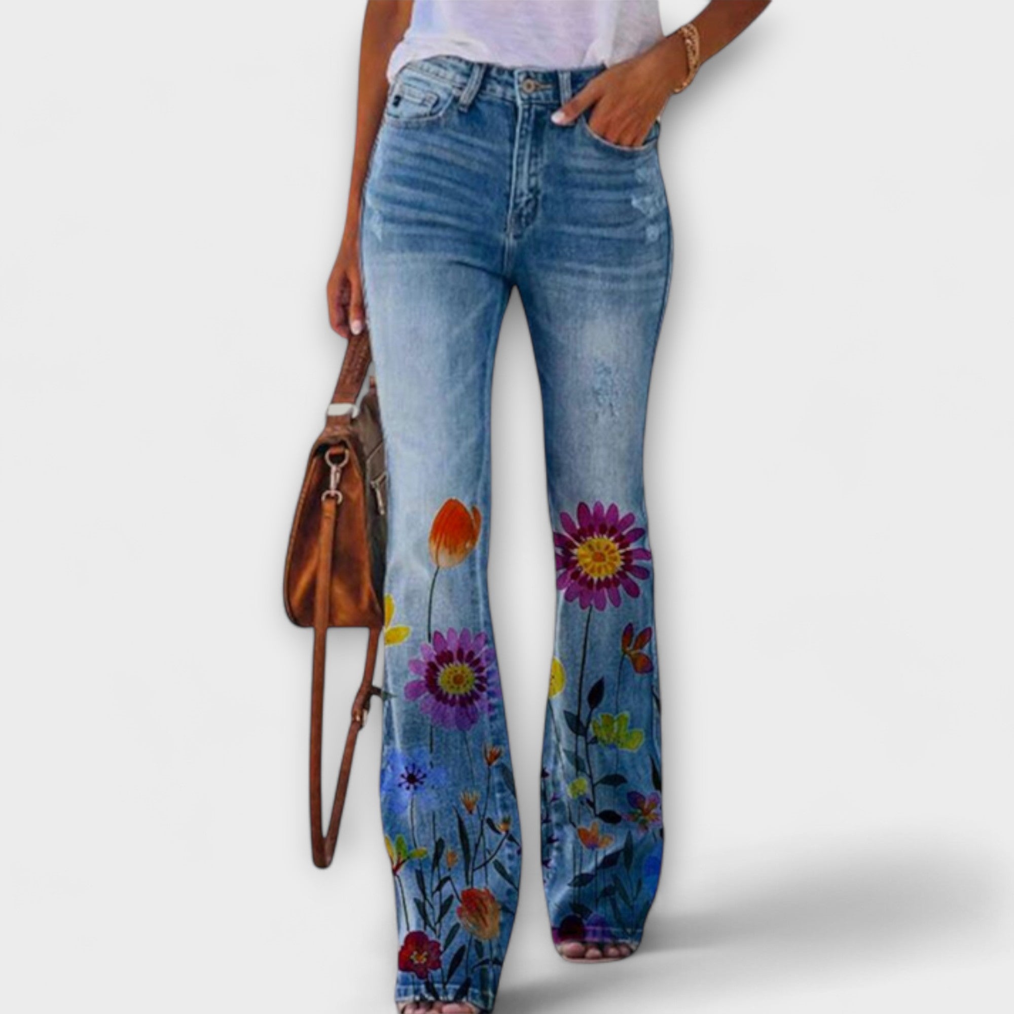 Pantaloni cu imprimeu floral