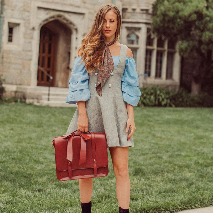 Corina — Sac Retro Twist în Nuante de Bleu și Roz