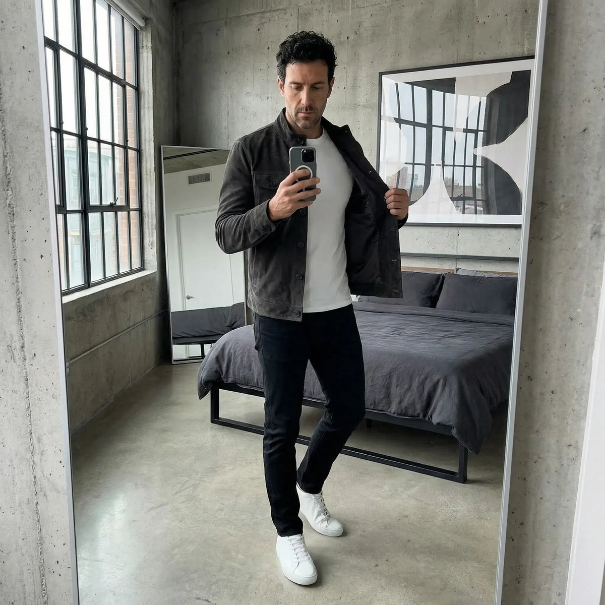 Constantin | Jachetă din Suede Milano