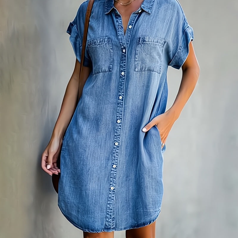Elen™ | Rochie tip cămașă cu nasturi