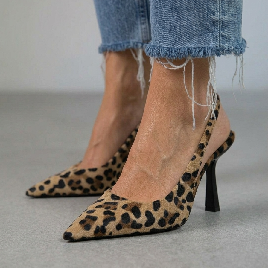 Isabelle – Pantofi Slingback cu Model Leopard