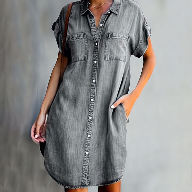 Elen™ | Rochie tip cămașă cu nasturi