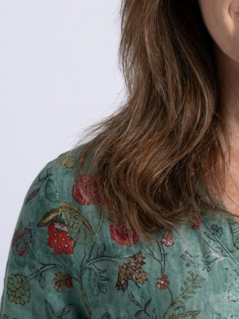 Marina | Rochie maxi cu decolteu în V floral și mâneci trei sferturi" 

Rewritten: "Marina | Rochie maxi florală cu decolteu în V și mâneci trei sferturi