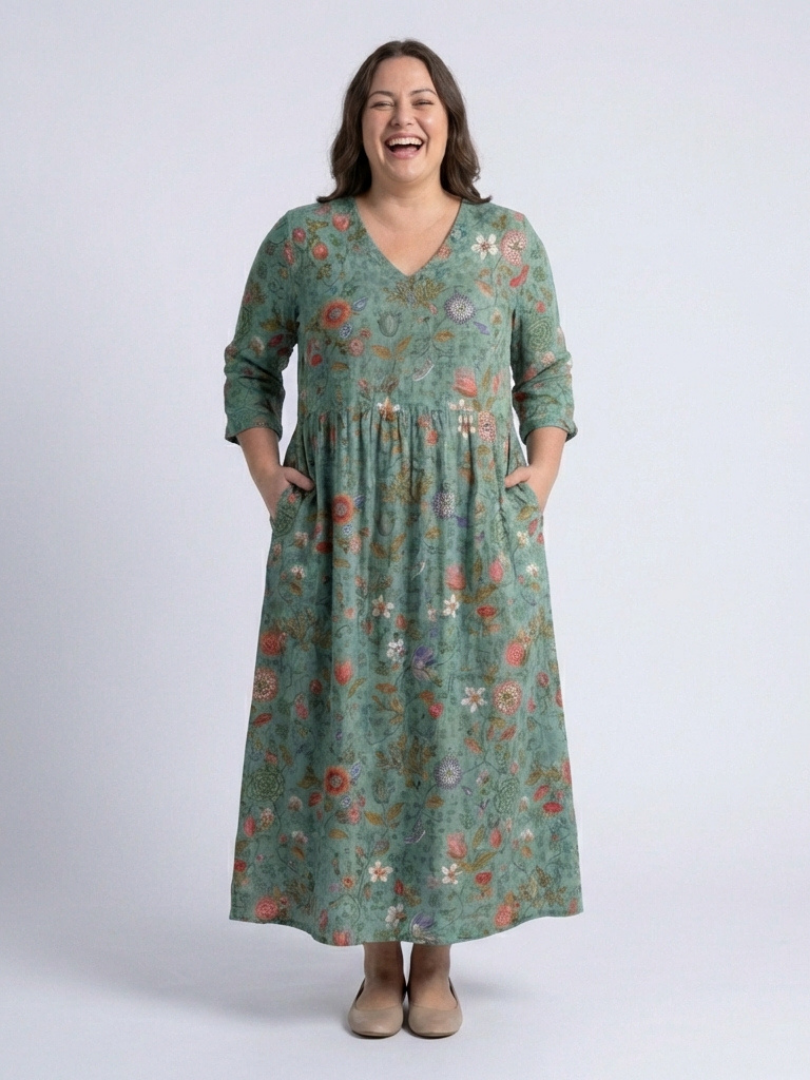 Marina | Rochie maxi cu decolteu în V floral și mâneci trei sferturi" 

Rewritten: "Marina | Rochie maxi florală cu decolteu în V și mâneci trei sferturi