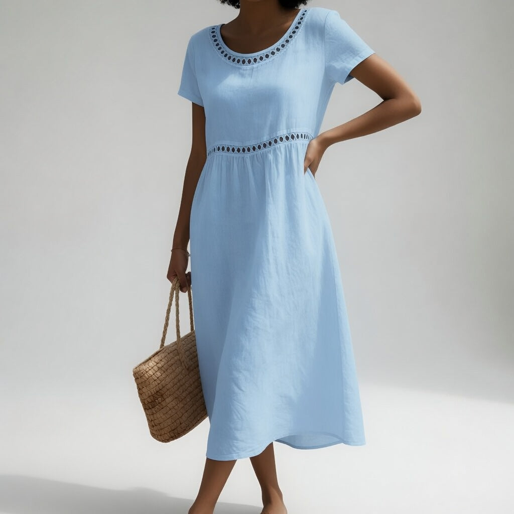 Sabina | Rochie Midi cu Margină Tip Ochi