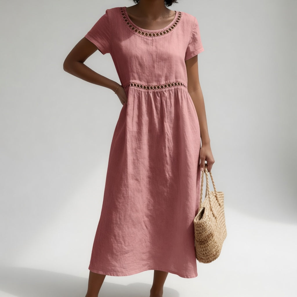 Sabina | Rochie Midi cu Margină Tip Ochi