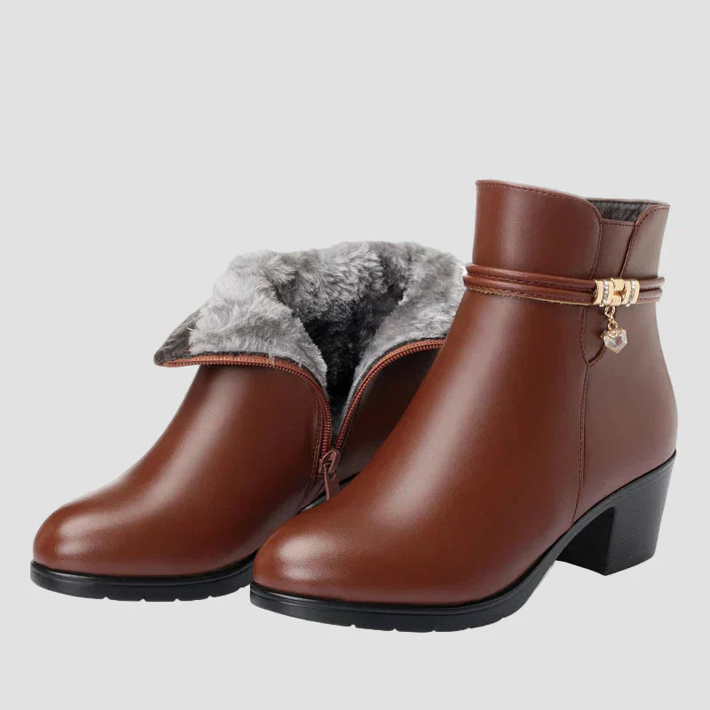 Frederica - Botine elegante de iarnă cu închidere cu fermoar