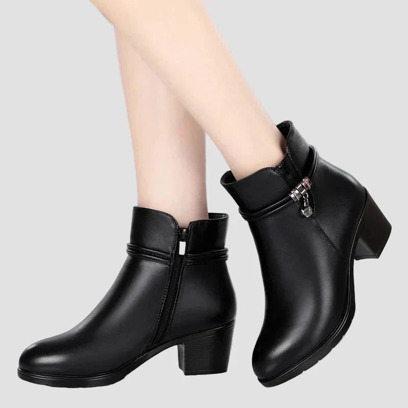 Frederica - Botine elegante de iarnă cu închidere cu fermoar