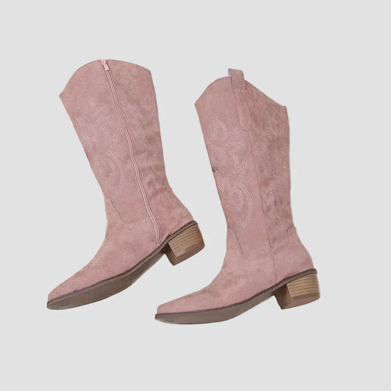 Katerina - Botine Cowboy Western din Suede