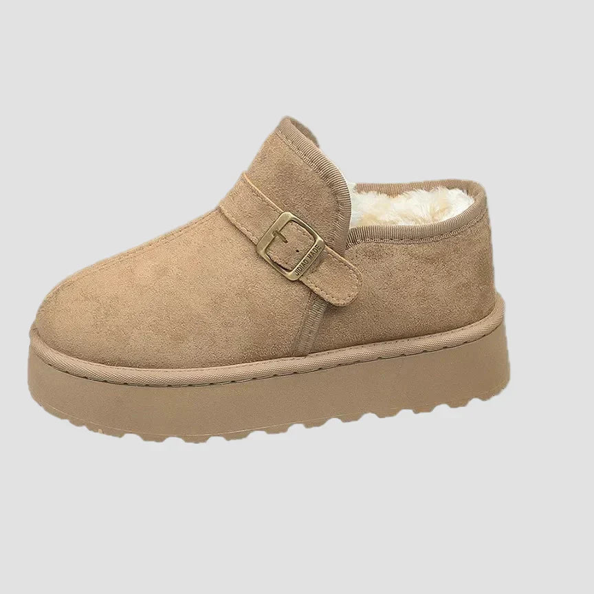 Nicoleta - Botine confortabile cu căptușeală din blană sintetică și finisaj suede